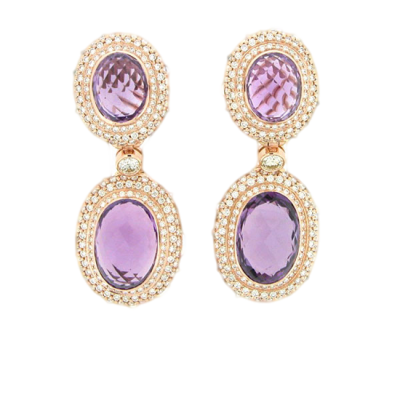 ZORAB -boucles d'oreilles-améthystes-diamants