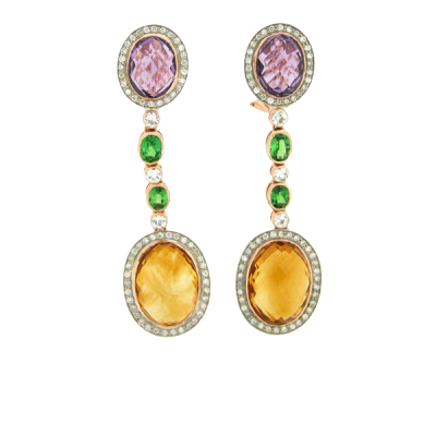ZORAB boucles d'oreilles-améthystes-saphirs-grenats tsavorites-diamants