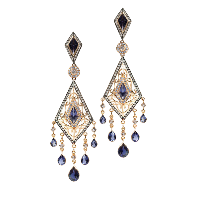 ZORAB -boucles d'oreilles-saphirs-diamants