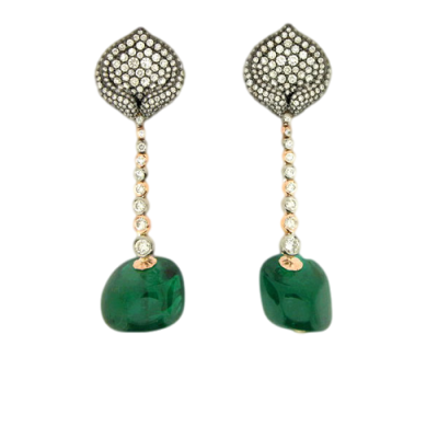 ZORAB -boucles d'oreilles-émeraudes-diamants