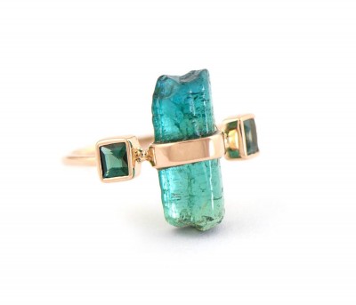 #CELINE DAOUST #Rose gold #ring #rough tourmaline #tourmalines