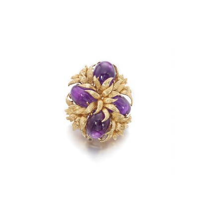 #DAVID WEBB #Gold #Amethyst #Améthyste #brooch