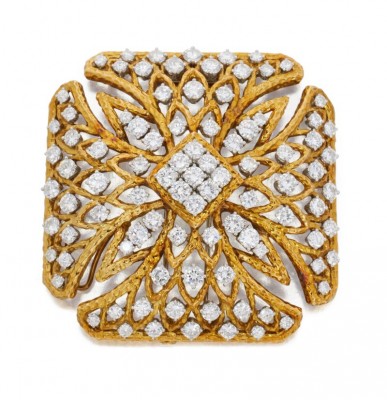 #DAVID WEBB #Gold #Diamond #Pendant-Brooch #Or #Diamant #Broche