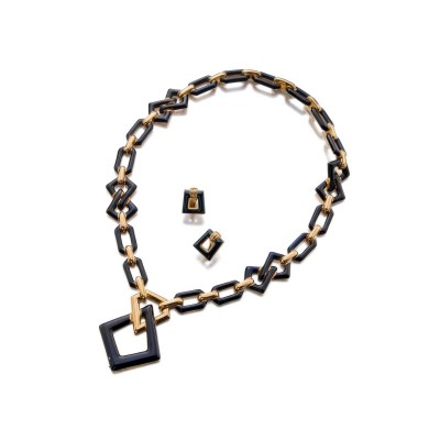 #DAVID WEBB #Gold #Enamel #Pendant #Necklace #Earclips