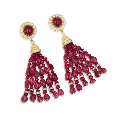 #DAVID WEBB #Ruby #Diamond #Rubis #Diamant #Earclips