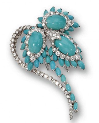 #DAVID WEBB #Turquoise #diamond #brooch #Diamant #Broche