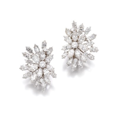 #DAVID WEBB #diamond #ear clips #Diamant #boucles d'oreilles #1960s