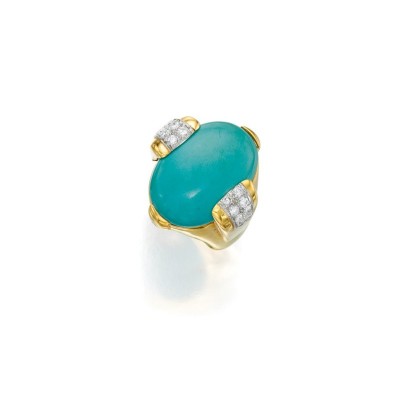 #DAVID WEBB #turquoise #diamonds #ring