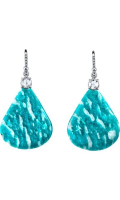 IRENE NEUWIRTH-boucles d'oreilles-Amazonite-diamants