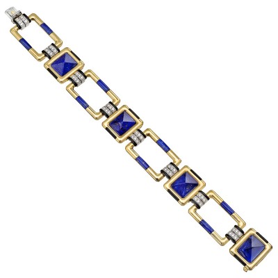 RAYMOND C. YARD-lapis lazuli-bracelet-or