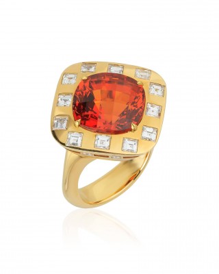 BEATRIX LAURA JESSNER 13.60ct Mandarine garnet - diamonds