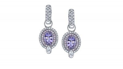 #ERICA COURTNEY #Platinum “Pia” earrings #lavender Spinel #pink Sapphire #Diamonds