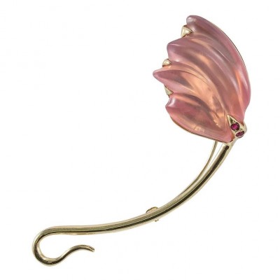 #NAOMI SARNA #PinkQuartz #Ruby #Quartz Rose #Rubis #Broche