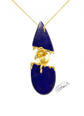 PALOMA SANCHEZ-Lapis Lazuli - Yellow sapphire - Gold - Pendant