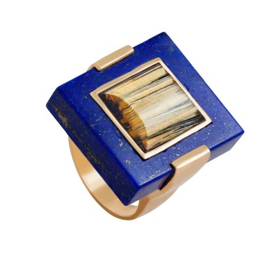PALOMA SANCHEZ Lapis Lazuli - rutiled quartz -yellow gold
