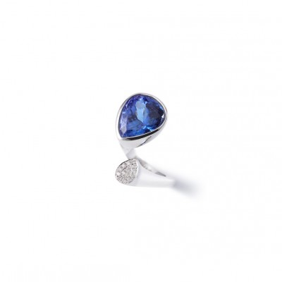 PALOMA SANCHEZ-diamonds-tanzanite-white gold-ring