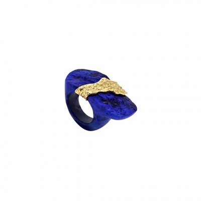 PALOMA SANCHEZ-laspis lazuli-Afghanistan-gold-ring