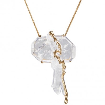 PALOMA SANCHEZ- natural quarz Pakistan-gold-pendant