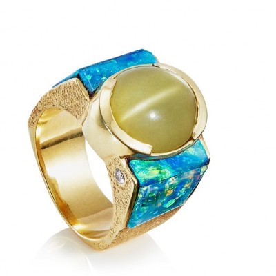 PALOMA SANCHEZ- ring-gold-australian opals-diamonds