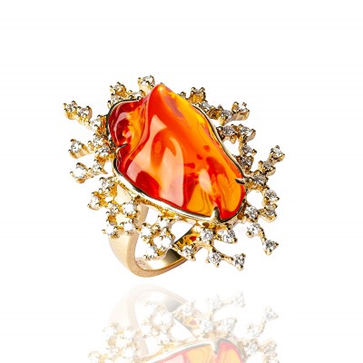 PALOMA SANCHEZ- ring-gold-fire opal-diamonds