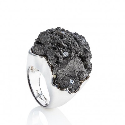 PALOMA SANCHEZ- titanium-nuggetèround-brillant-diamonds-silver-white gold