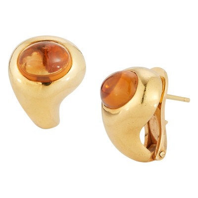 #BULGARI #Earclips #Gold #Or #Citrine