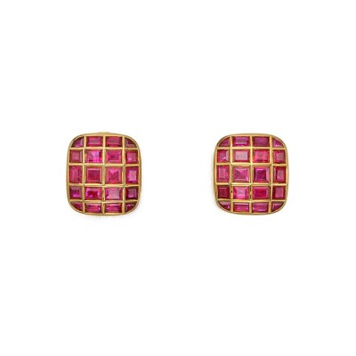 #BULGARI #Gold #Ruby #Earclips #Or #Rubis #Boucles d'oreilles
