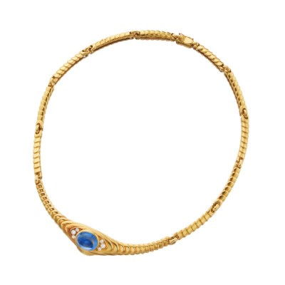 #BULGARI #Gold #Sapphire #Diamond #Necklace Or #Saphir #Diamant #Collier