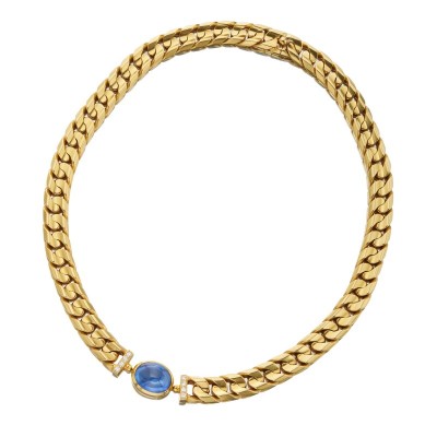 #BULGARI #Gold #Sapphire #Diamond #Necklace #or #Saphir #Diamant #Collier