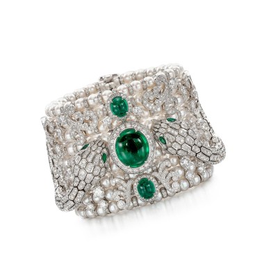 #BULGARI #'Serpenti Misteriosi' #Cultured Pearl #Emerald #Diamond #Bracelet-Watch #Perle de culture #émeraude #diamant