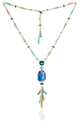 #BULGARI #Tanzanite #Diamond #Emerald #turquoise #Gold #Necklace #Diamant #Emeraude #Or #Collier