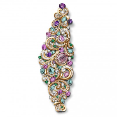 BULGARI #bracelet #ColouredPreciousStones #RoseGold #PinkSapphires #ParaibaTourmaline #Emeralds #Diamonds