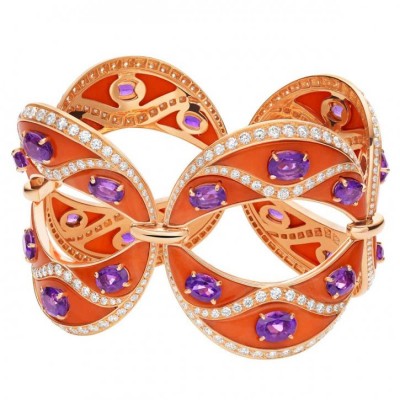 BULGARI-bracelet-pink gold-amethysts-diamonds