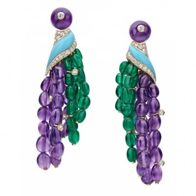 BULGARI-earings-turquoise-amethyst-emerald