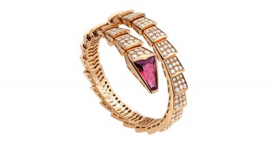 #BULGARI #pink gold #bracelet #Rubellite #pavé-set diamonds
