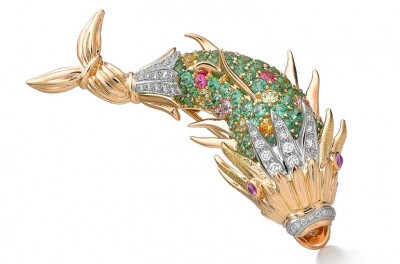 RICHA GOYAL SIKRI - broach - tsavorites garnets
