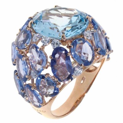 CASATO ROMA-blue topaz-diamonds-ring
