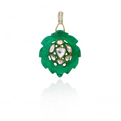 GEORGES LE SACHE-emerald-diamond-pendant