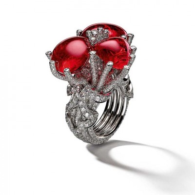 GIAMPERO BODINO-Tesori Del Mare-ring-white gold-diamonds-red spinels.