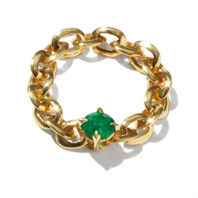 LIZZIE MANDLER-chain_ring-emerald