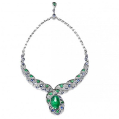 RINGO-necklace-Ural emerald-diamonds