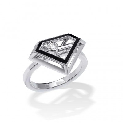 #STENZHORN #White-gold #Diamond #Enamel #Ring #Or Blanc #Diamant #Email #Bague