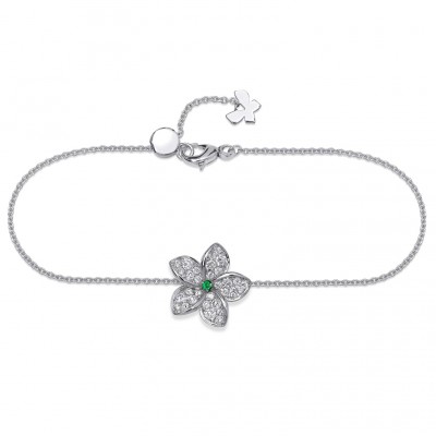 #STENZHORN #plumeria #diamond #emerald #bracelet #white-gold #diamant #émeraude #bracelet