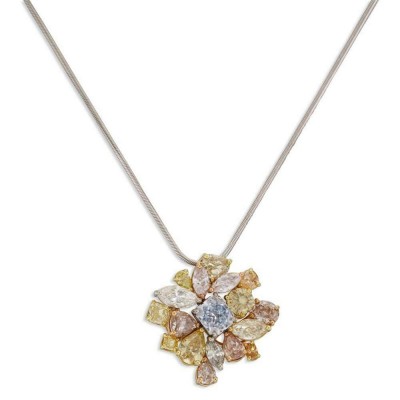 TALORE-5;10ct-Natural-Fancy-Pink-Blue-Yellow-Diamonds-Necklace-Pendant-GIA-18K-Gold-264938624141