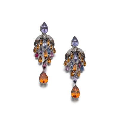 #BUCHERER #Fine Jewellery #mandarine garnet #spinel #diamond #earringsgrenat mandarin #spinelle #'Crépuscule et l'aube'