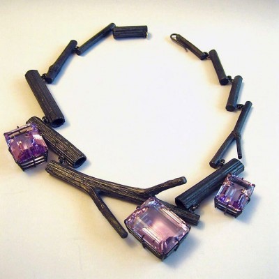 GEORG DOBLER-necklace-blackened silver-amethyst