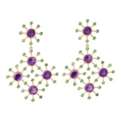 ILEANA MAKRI-earrings-amethysts-emeralds