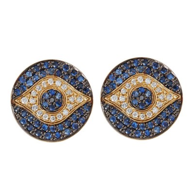 ILEANA MAKRI-earrings-black diamond-sapphire