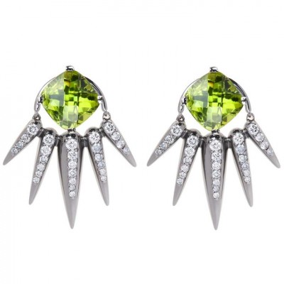 NIKOS KOULIS #Earrings #WhiteDiamonds #Peridots