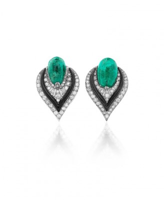 #RENE BOIVIN #Clips #Emeraudes #Email #Diamants #Emerald #Enamel #Diamond #Designed by Suzanne Belperron